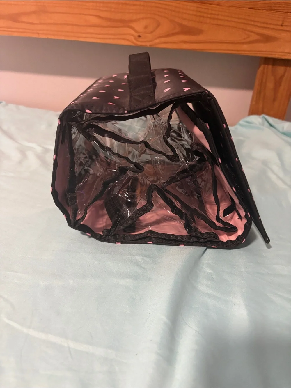 Mary Kay Black & Pink Hanging Cosmetic Organizer with Clear Pockets